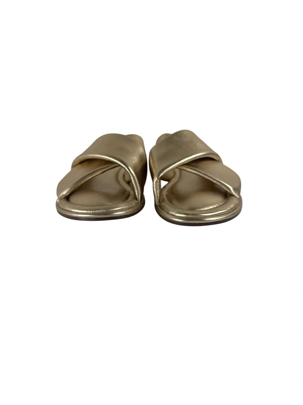 J. CREW Gold Metallic Slide Sandals for Women Size 7.5